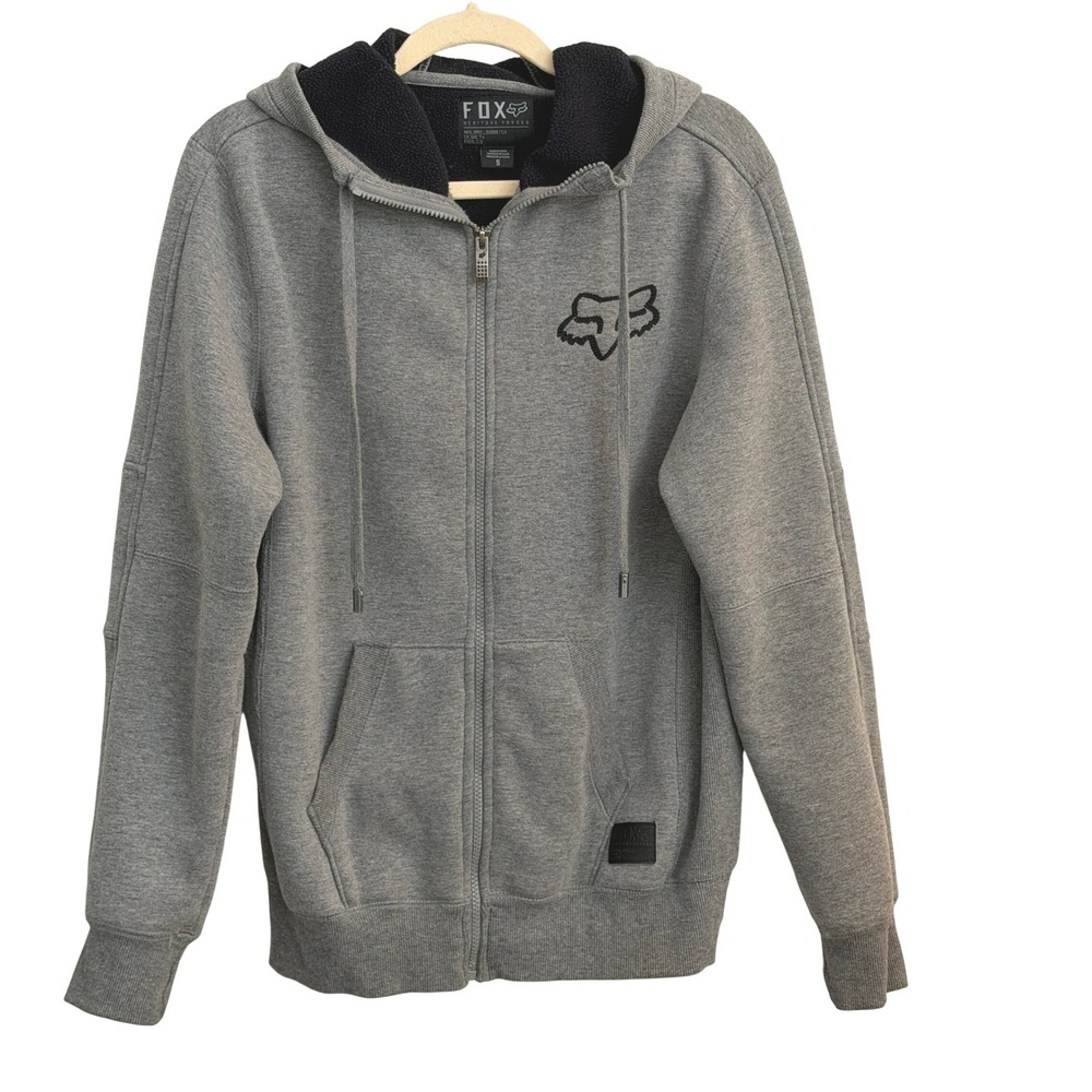 Fox Heritage Forged Zip Hoodie Gray Logo Sweatshirt Men's Small Streetwear